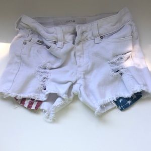 American flag jean shorts